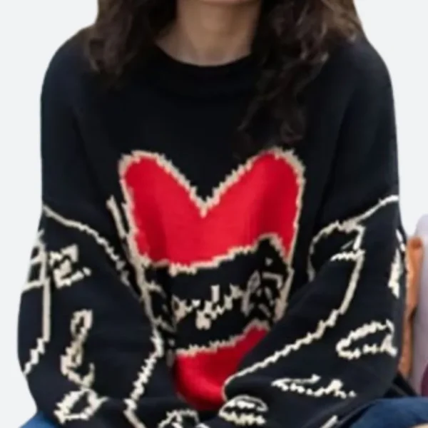 Bad Sisters S02 Eve Hewson Love Black Heart Sweater