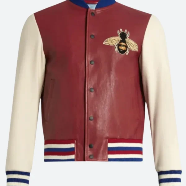 Blind For Love Leather Varsity Jacket