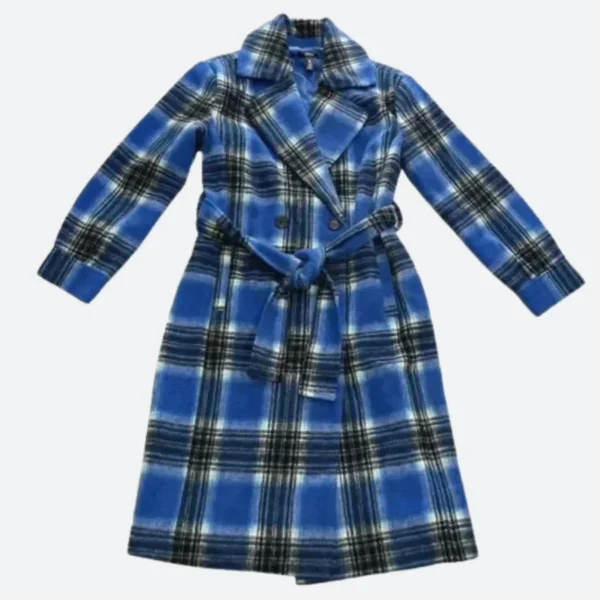 Carrie Preston Elsbeth Blue Plaid Coat