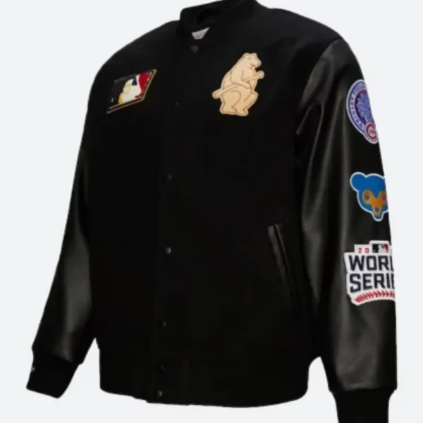 Chicago Cubs Mitchell & Ness Blackout Varsity Jacket