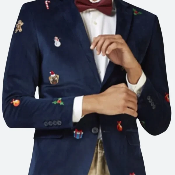 Christmas Tuxedo Velvet Blazer