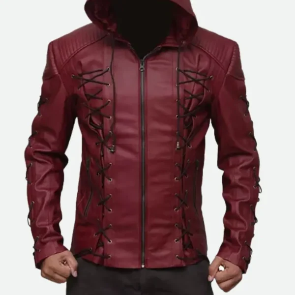 Colton Haynes Arrow Red Hooded Jacket