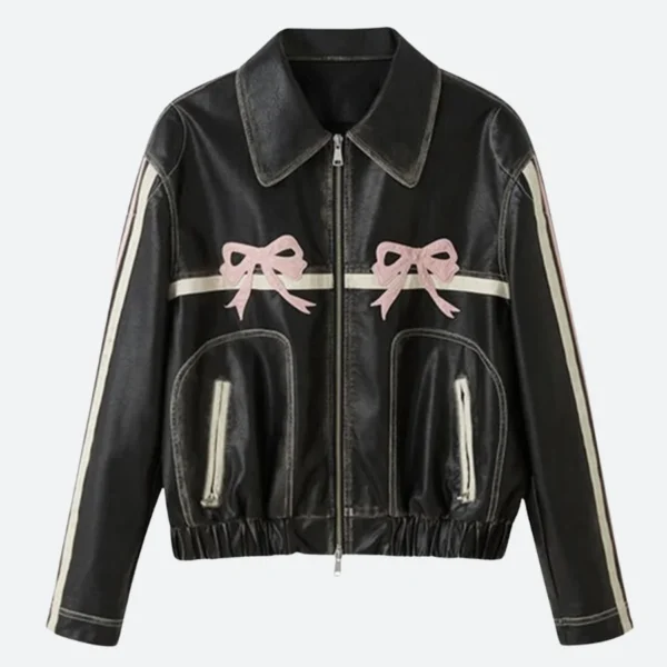 Diddi Moda Bow Leather Jacket