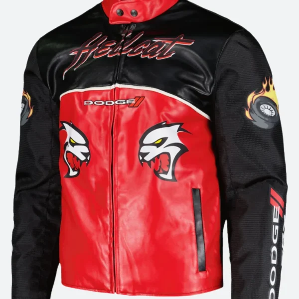 Dodge 2 Hellcat Leather Racing Jacket