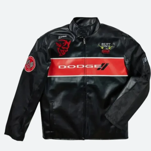 Dodge 2 Scat Pack Demon Leather Racing Jacket