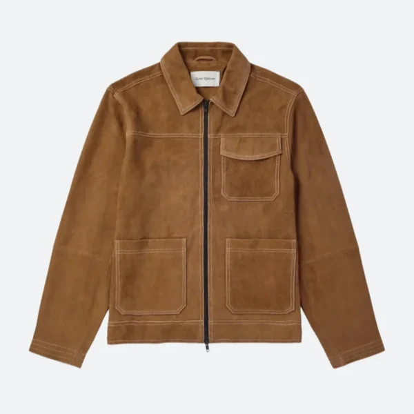 Etalk 2025 Tom Burke Suede Leather Jacket