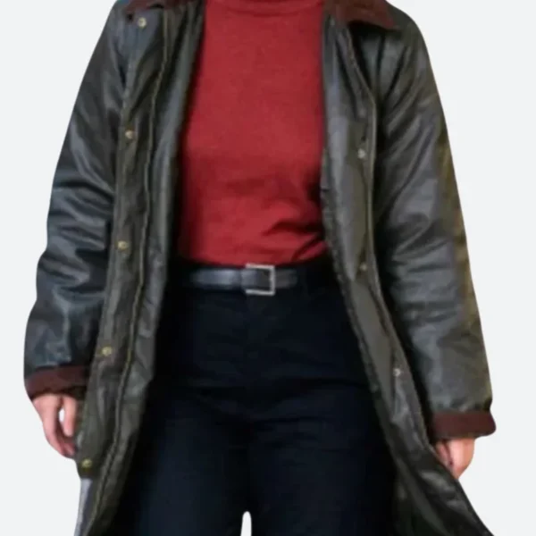 FBI International Jamie Kellett Leather Trench Coat