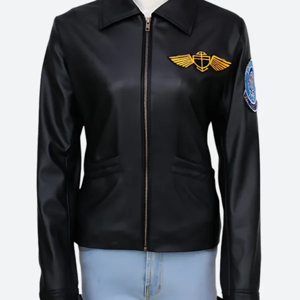 Top Gun Charlie Black Leather Jacket