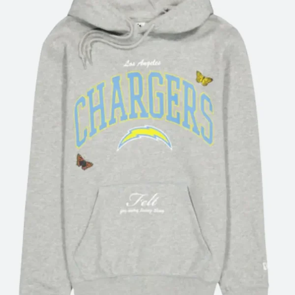 LA Chargers Felt Grey Hoodie