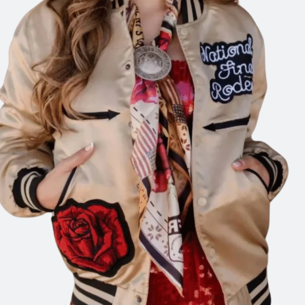 Las Vegas NFR Golden Silk Bomber Jacket