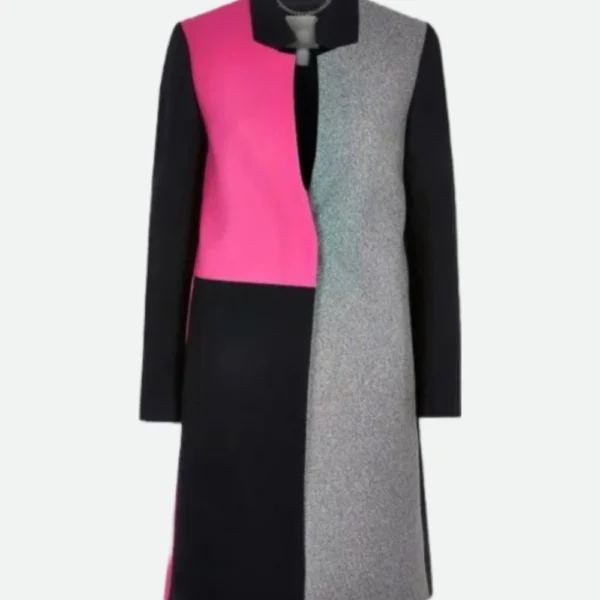 Lily Collins Emily In Paris Color Block Coat