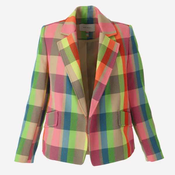 Lily Collins Emily In Paris S03 Check Blazer