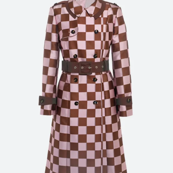 Lily Collins Emily in Paris S04 Checkered Coat