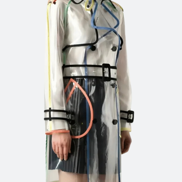 Lily Collins Emily in Paris Transparent PVC Coat