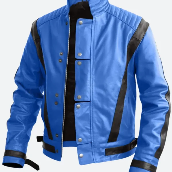 Michael Jackson Thriller Blue Leather Jacket