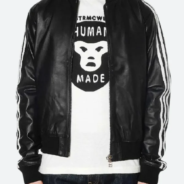 Pharrell Williams Striped Leather Jacket