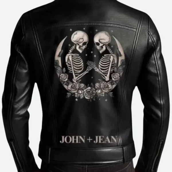Skeleton Design Leather Jacket