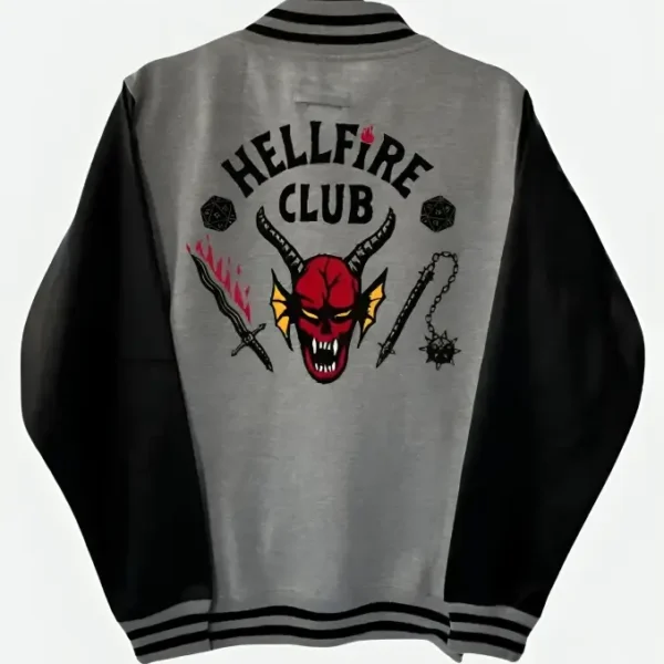 Hellfire Club Grey Varsity Jacket