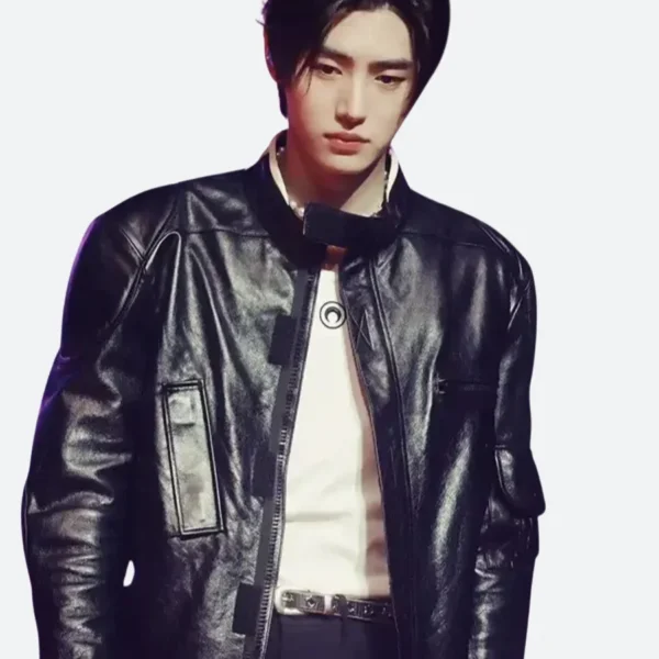 Sunghoon Biker Leather Jacket