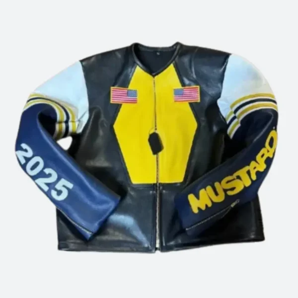 Super Bowl LIX Mustard Leather Jacket