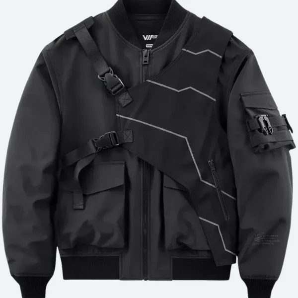 Techwear Straps Black Jacket