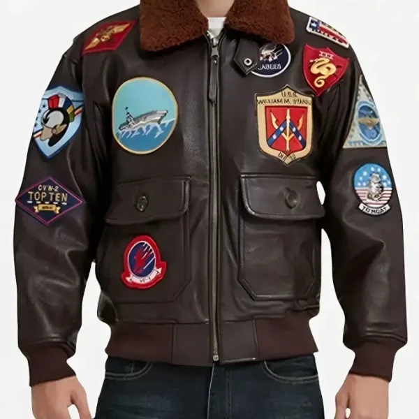 Top Gun Maverick Brown Bomber Jacket