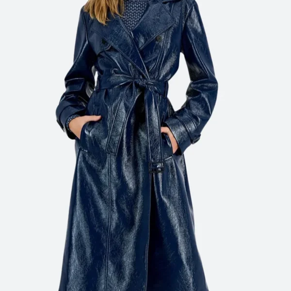 Christmas In Notting Hill 2023 Georgia Bright Leather Trench Coat